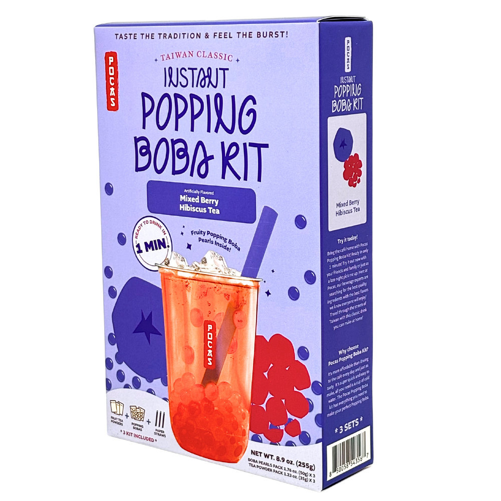 Instant Popping Boba Kit Mixed Berry Hibiscus - 3 Pack