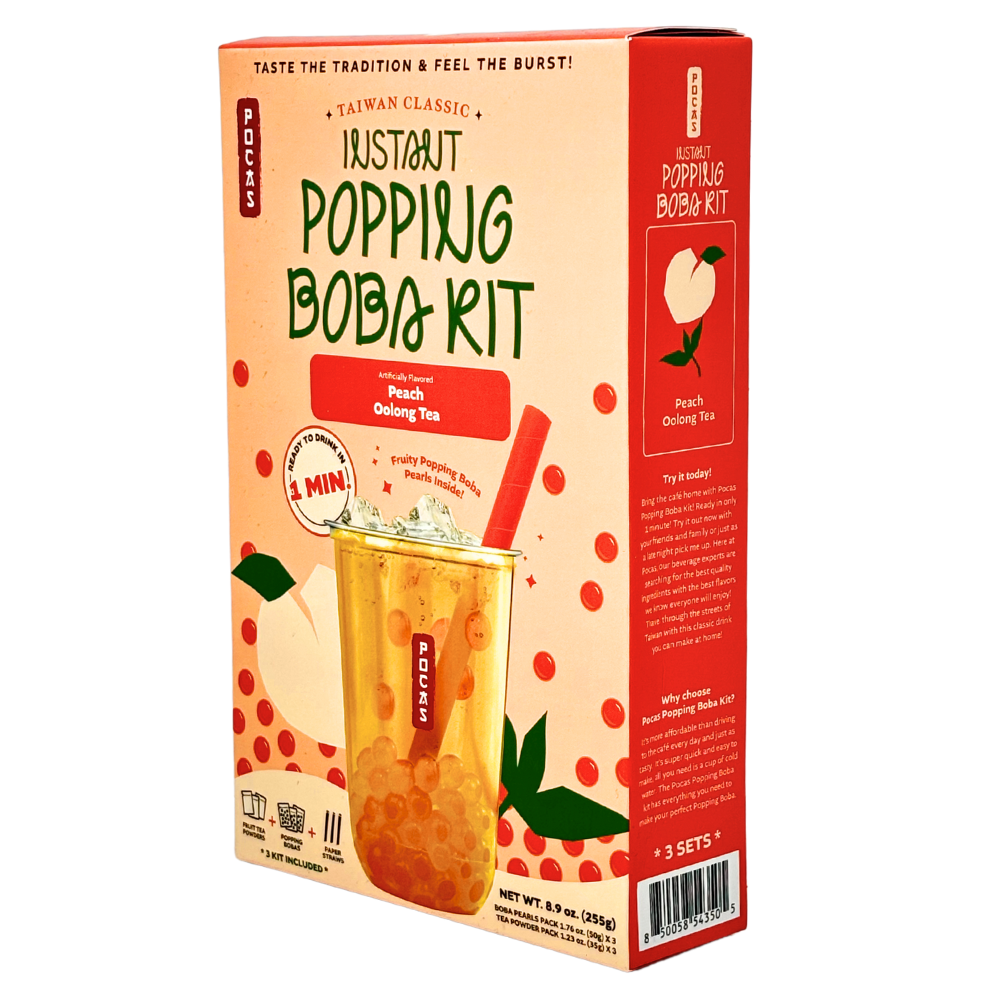 Instant Popping Boba Kit Peach Oolong Tea - 3 Pack | Candy Funhouse ...
