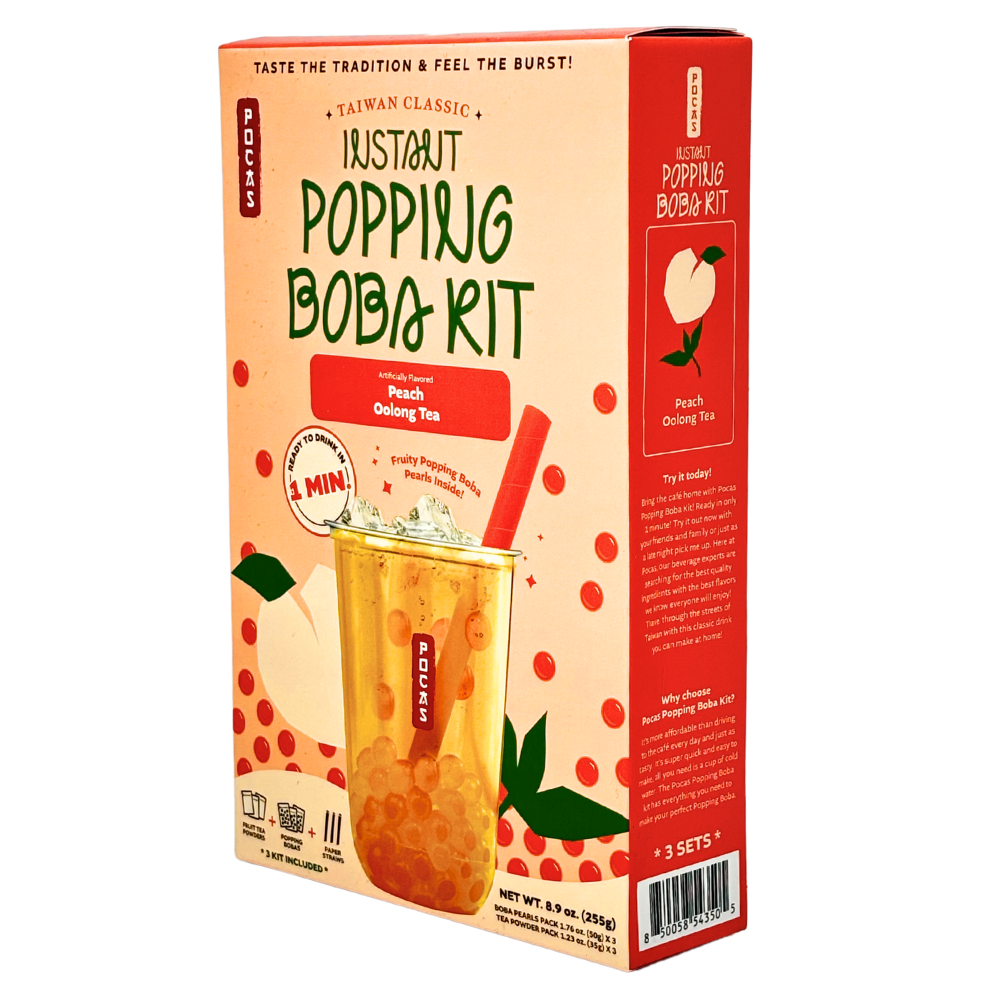 Instant Popping Boba Kit Peach Oolong Tea - 3 Pack 