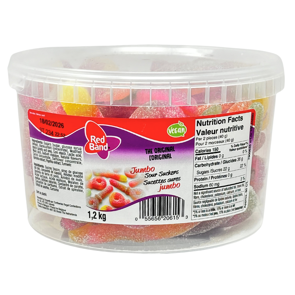 Koala Jumbo Sour Suckers Tub - 60 CT