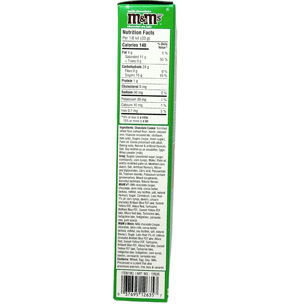 M&M's Mini Chocolate Cookie House  Kit Nutrition Facts - 198g