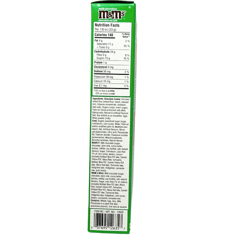 M&M's Mini Chocolate Cookie House  Kit Nutrition Facts - 198g