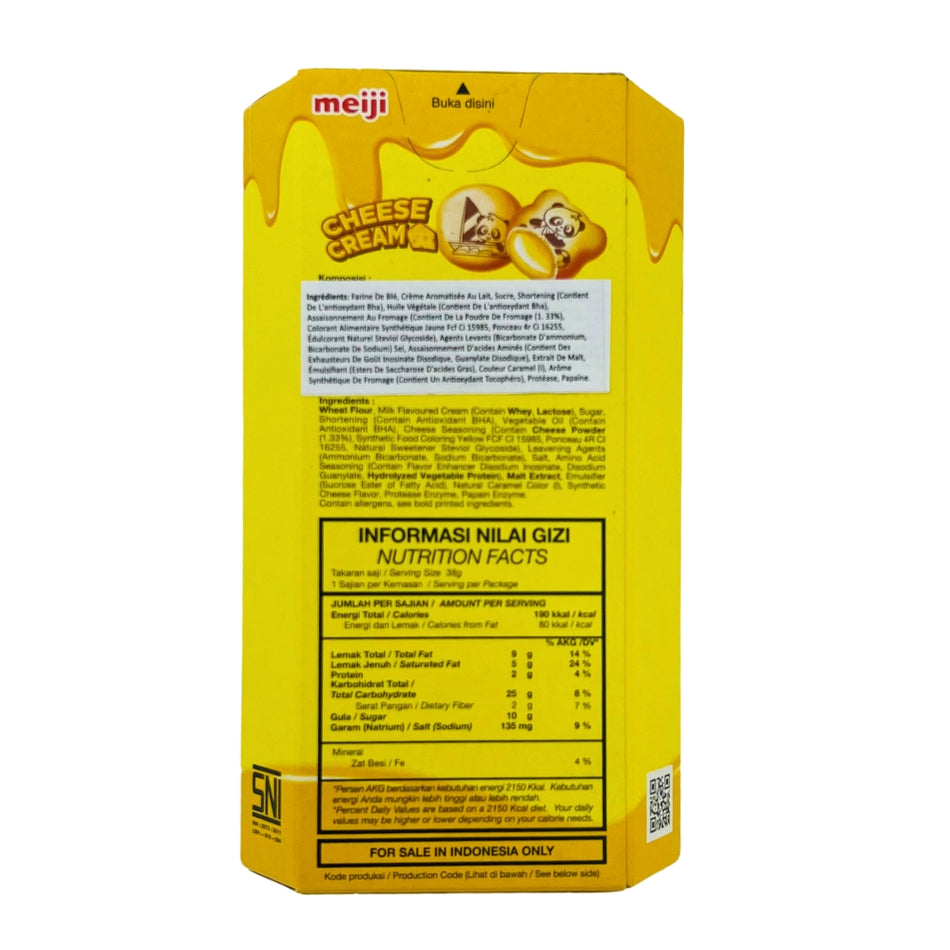 Meiji Hello Panda - Cheese Biscuits - Halal - Imported from Japan-- 38g - Nutrition Facts - Ingredients