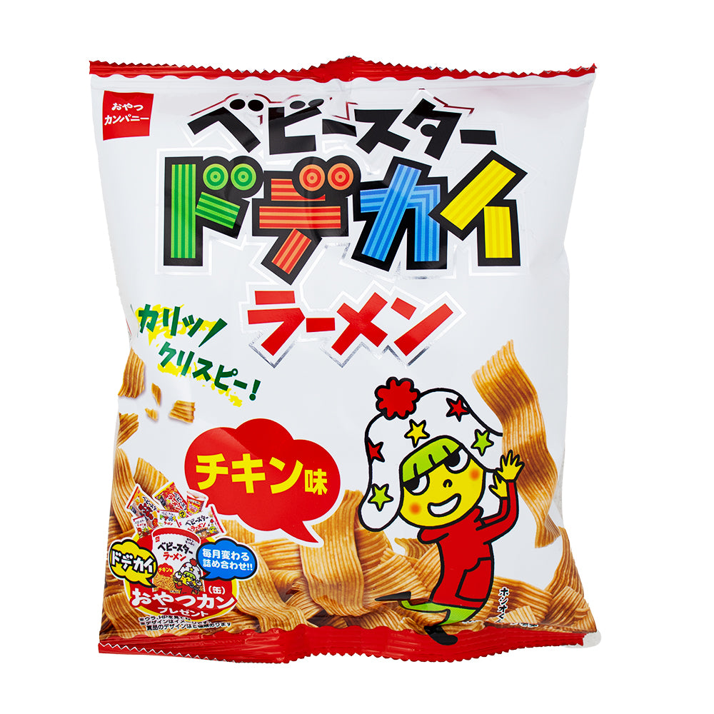 邦楽 KYO SAKURAI/DON CHIKI PAN Oyatsu Babystar Dodekai Chicken Ramen Snack - 68g | Candy Funhouse