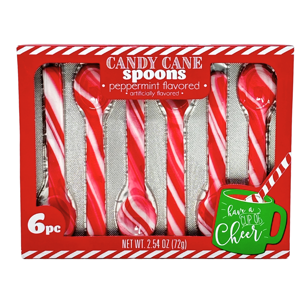 Peppermint Candy Cane Spoons 6 Pk - 2.54oz