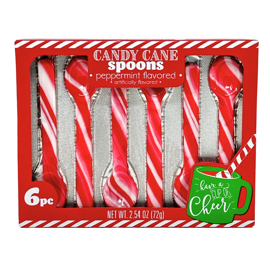 Peppermint Candy Cane Spoons 6 Pk - 2.54oz