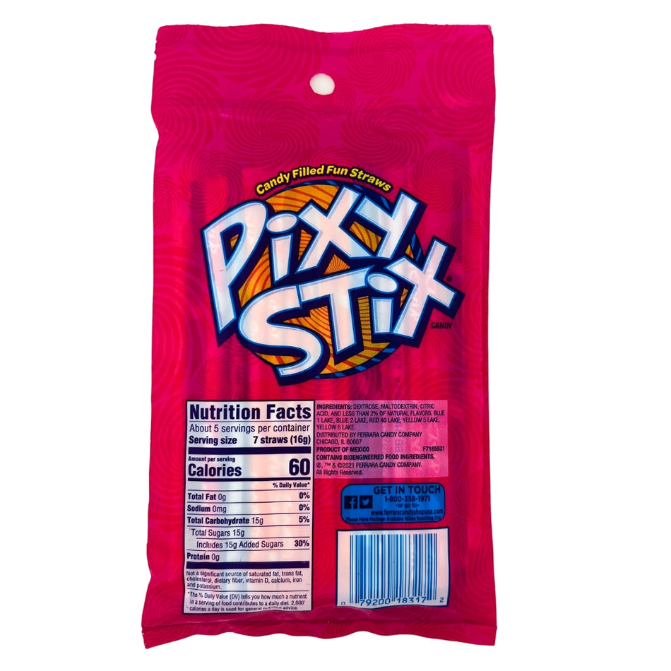 Pixy Stix Peg Bag - 4oz | Nutrition facts