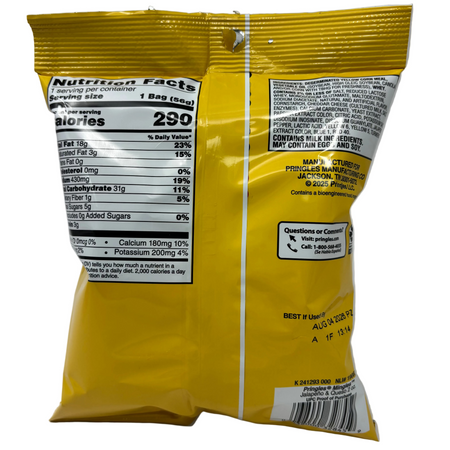 Pringles Mingles Jalapeno & Queso - 2oz Nutrition Facts and Ingredients