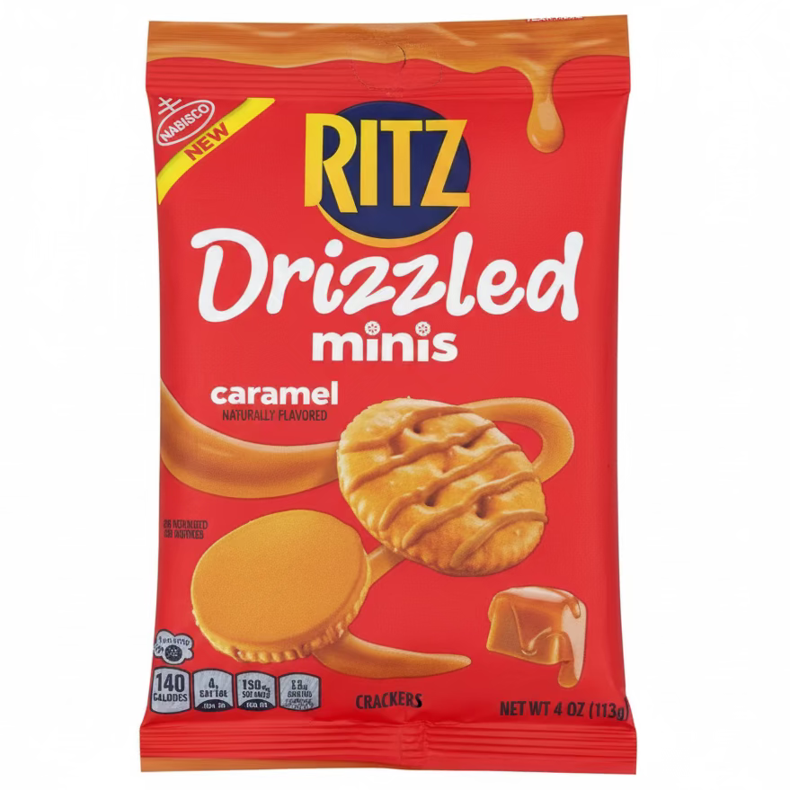 Ritz Drizzled Minis Caramel Crackers - 4oz | Candy Funhouse – Candy ...