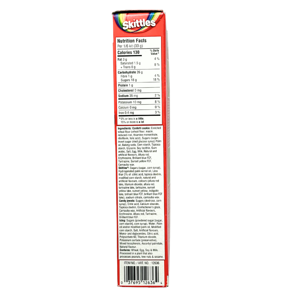 Skittles Mini Confetti Cookie House Kit - 198g-Nutrition Facts 