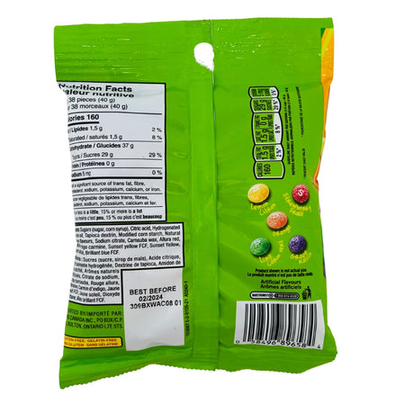 Skittles Sour Candies - 5.7oz | Nutrition facts