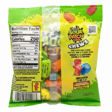 Sour Patch Kids Chews Back Ingredients