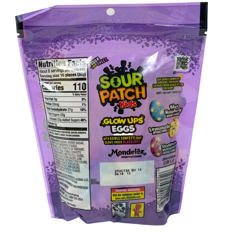 Sour Patch Kids Glow Ups Easter Eggs - 8.37oz Nutrition Facts and Flavours