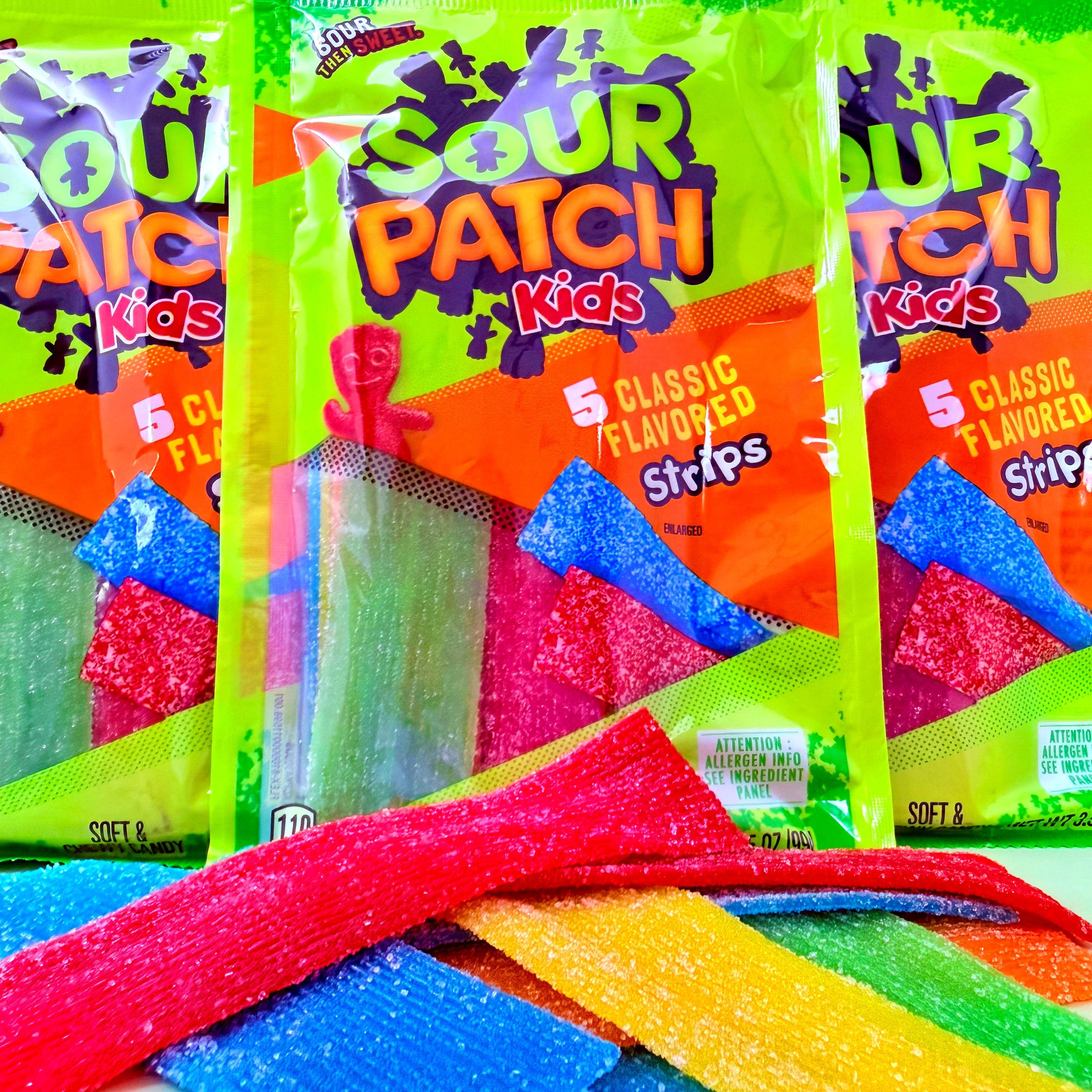 Sour Patch Kids Strips - 3.5oz Belts piled in front randomly