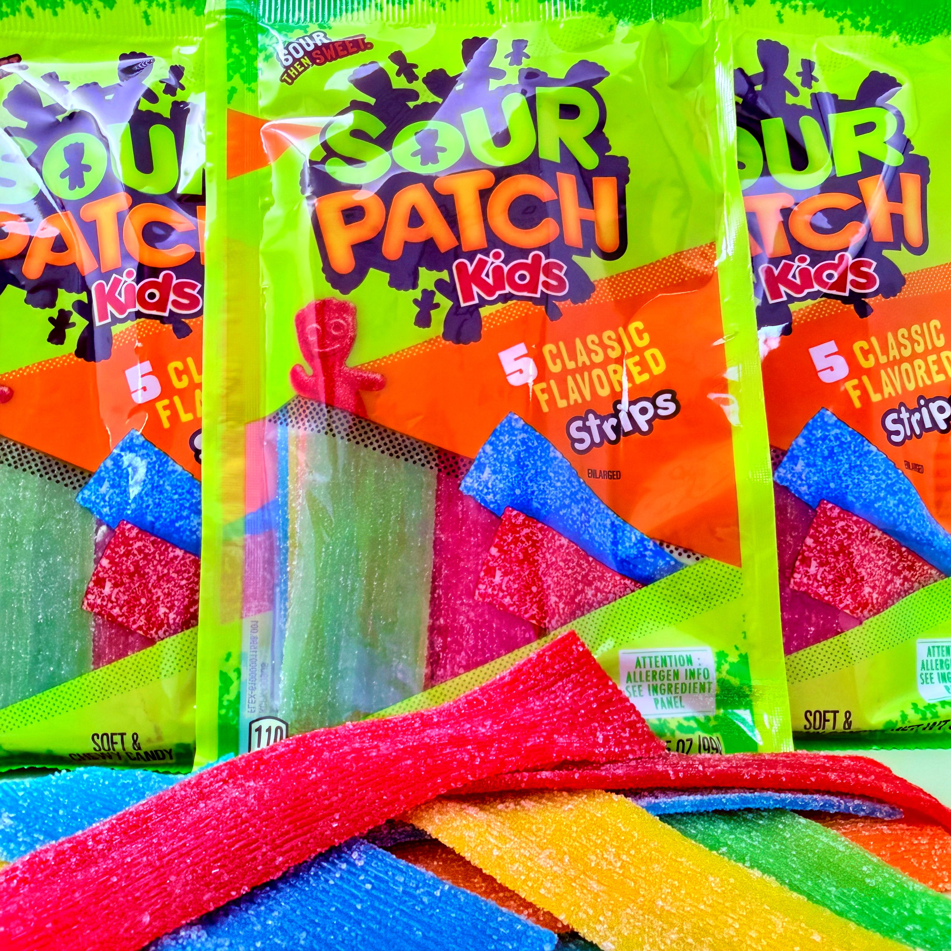 Sour Patch Kids Strips - 3.5oz Belts piled in front random