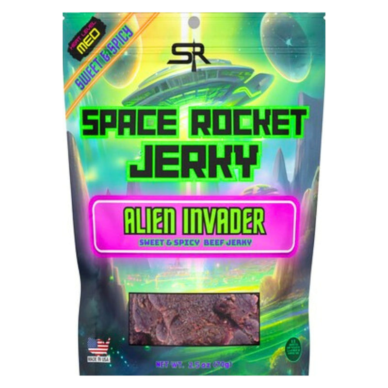 Space Rocket Jerky Alien Invader Sweet & Spicy Beef Jerky - 2.5oz