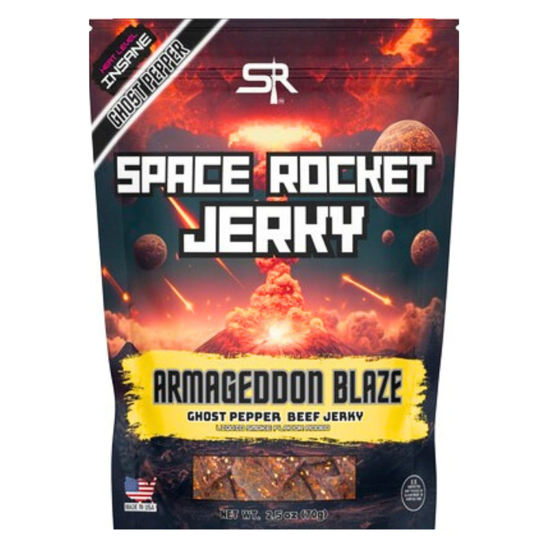 Space Rocket Jerky Armageddon Blaze Ghost Pepper Spicy Beef Jerky - 2.5oz