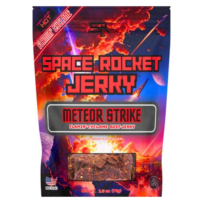 Space Rocket Jerky Meteor Strike Flamin' Cyclone Spicy Beef Jerky - 2.5oz