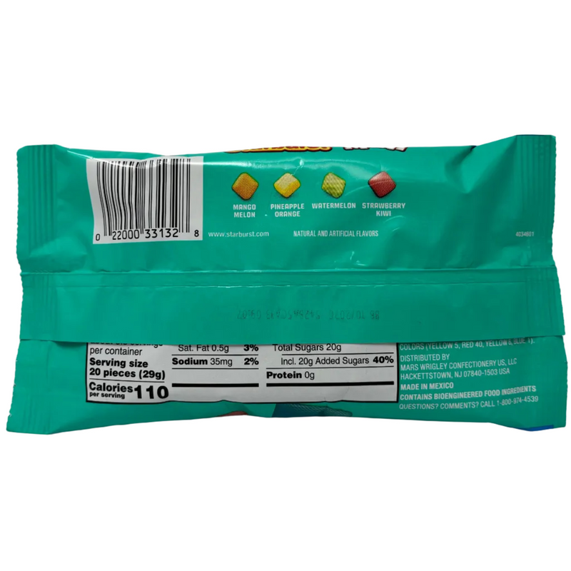 Starburst Minis Tropical Sunset King Size - 3.5oz Ingredients