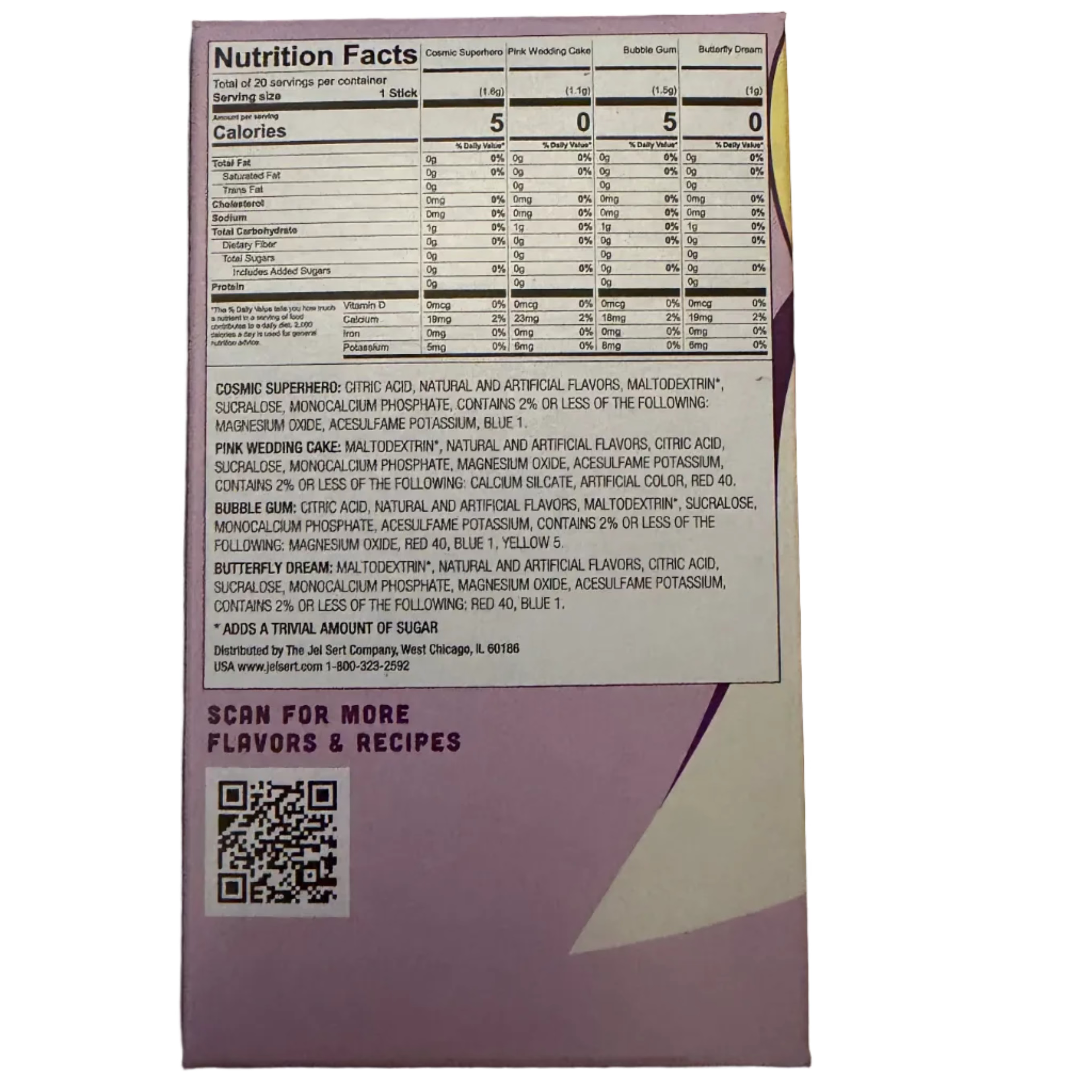 Wyler's Light Singles To Go Drink Mix Cosmic Variety Pack (20 Pieces) Nutrition Facts and Ingredients