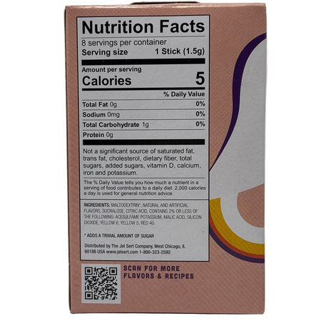 Wyler's Light Singles To Go Drink Mix Peach Ring Nutrition Facts and Ingredients