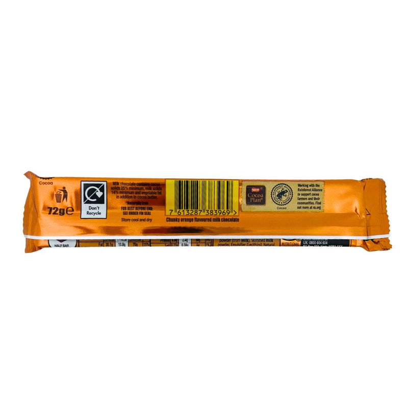 Yorkie Orange Duo Bar - 72g | Nutrition Facts