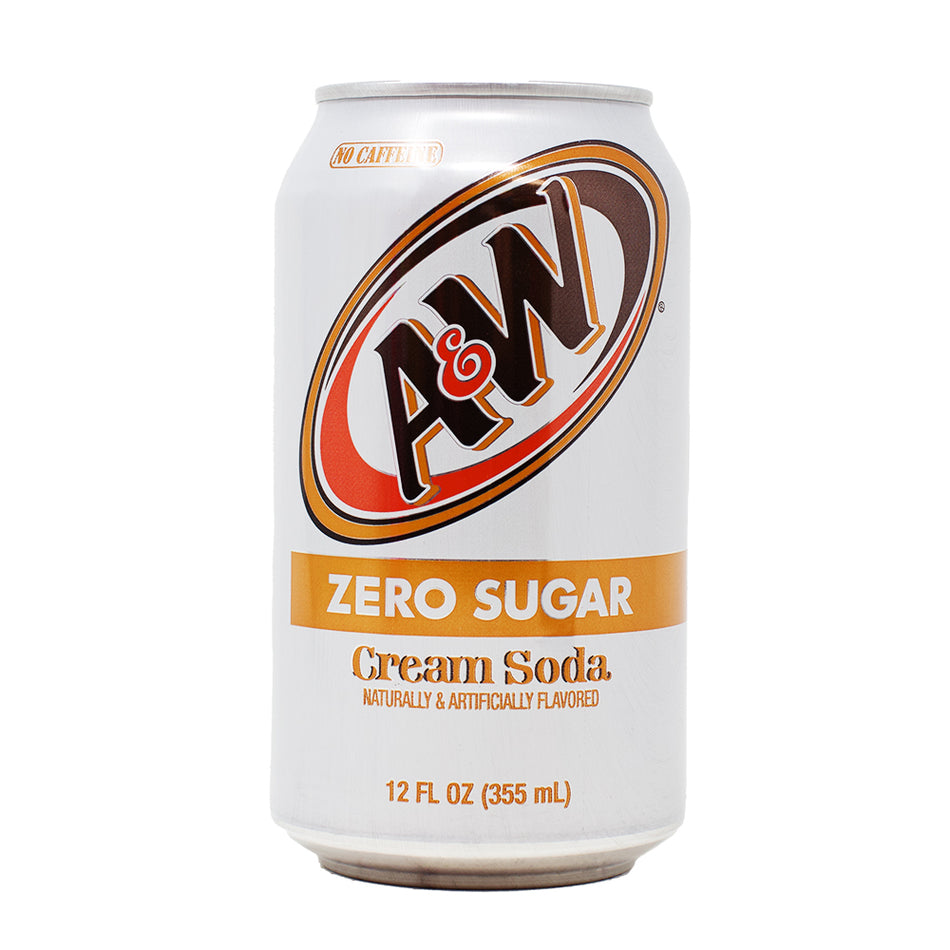 A&W Zero Sugar Cream Soda - 355mL - Soda Drink - Cream Soda - A&W Zero Sugar Cream Soda