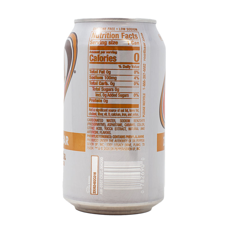 A&W Zero Sugar Cream Soda - 355mL Nutrition Facts Ingredients - Soda Drink - Cream Soda - A&W Zero Sugar Cream Soda