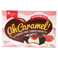 Vachon Ah Caramel Strawberry Shortcake 12 Pack - 336g - Vachon Ah Caramel Strawberry Shortcake - Strawberry Bliss - Caramel Delight - Sweet Dessert Adventure - Shortcake Magic - Irresistible Charm - Mini Celebration - Flavour Symphony - Strawberry Ecstasy - Decadent Snacking - Caramel Candy - Strawberry Candy