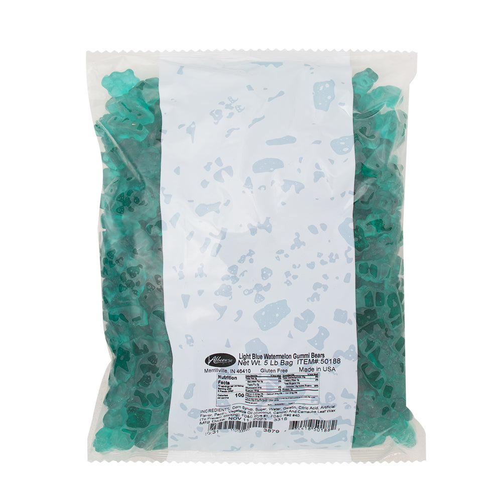 Albanese Gummi Bears - Light Blue Watermelon  Nutrition Facts Ingredients