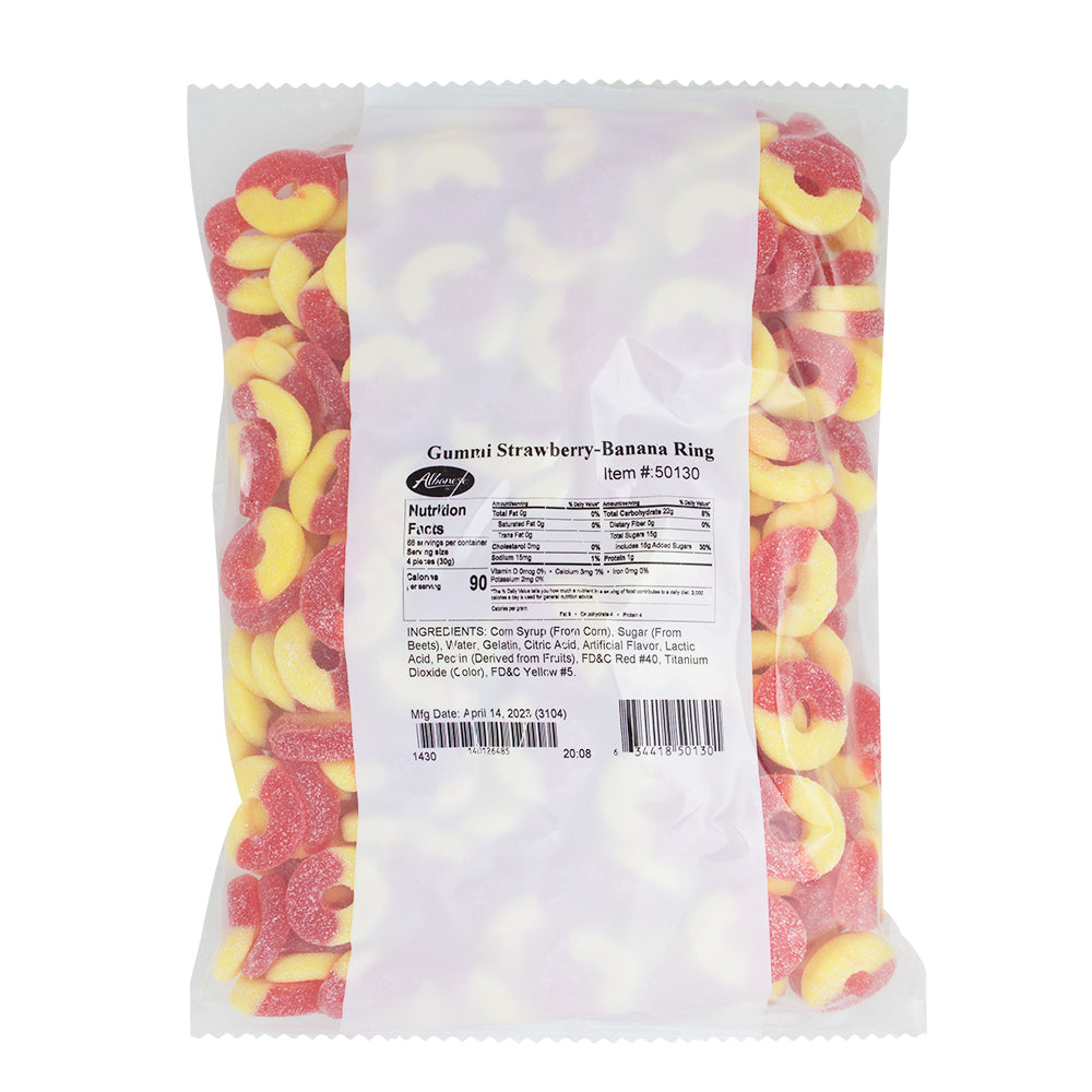 Albanese Gummy Rings-Strawberry Banana  Nutrition Facts Ingredients