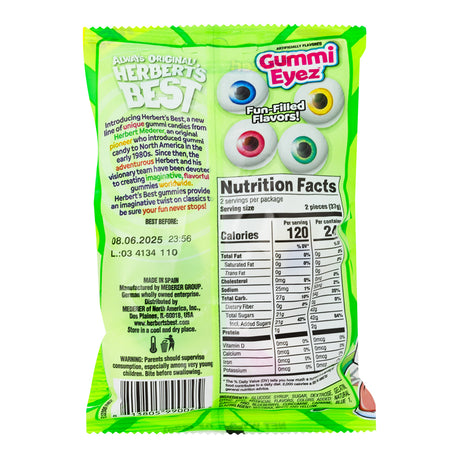 Herbert's Best Gummi Eyez - 2.6oz  Nutrition Facts Ingredients
