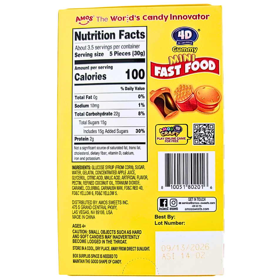 Amos 4D Mini Fast Food Gummy - 100g