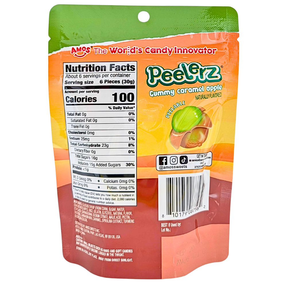 Amos Halloween Peelerz Caramel Apple - 6oz