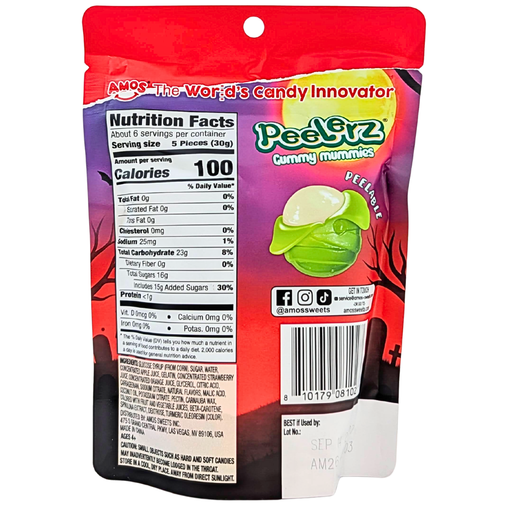 Amos Halloween Peelerz Mummies - 6oz
