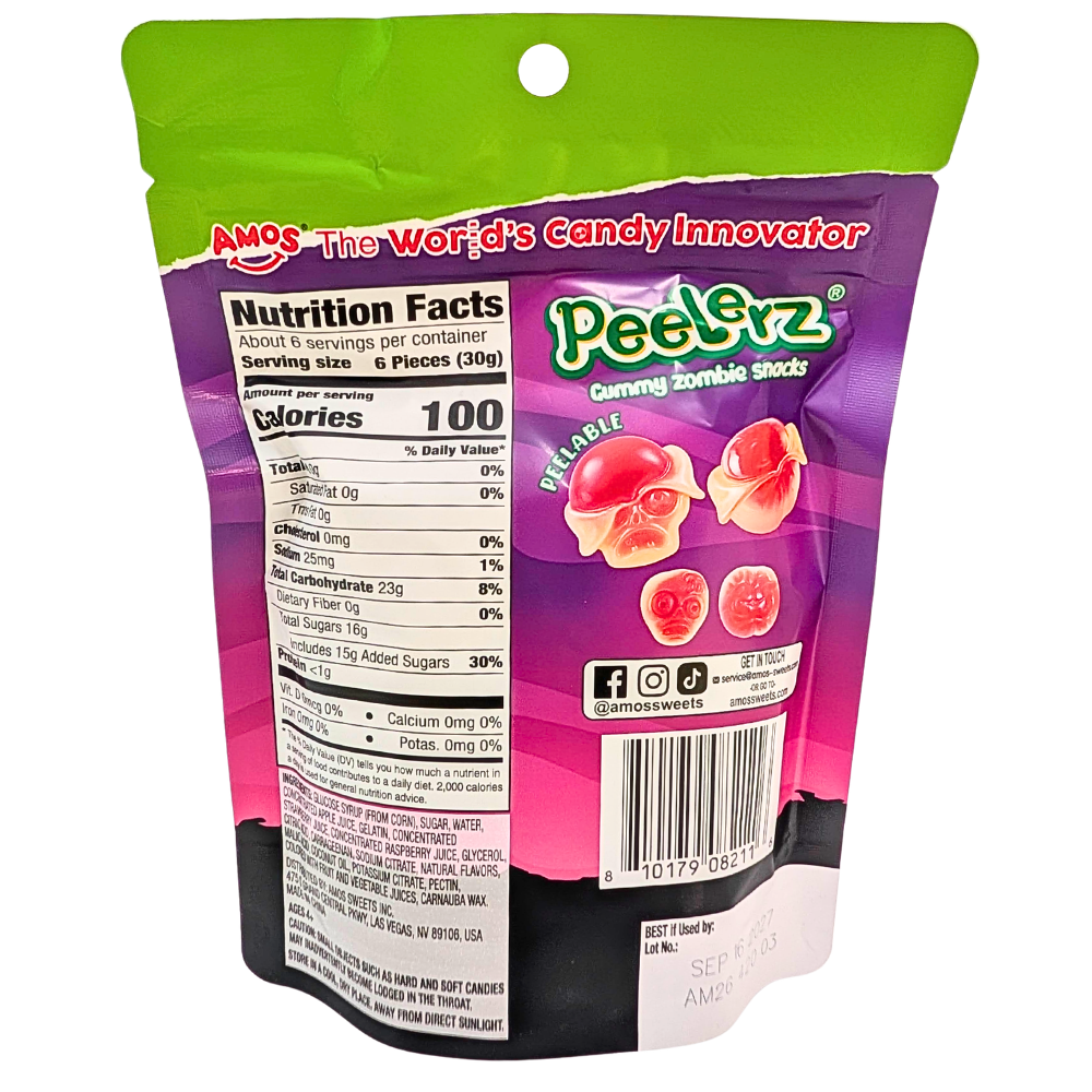 Amos Halloween Peelerz Zombie Snacks - 6oz