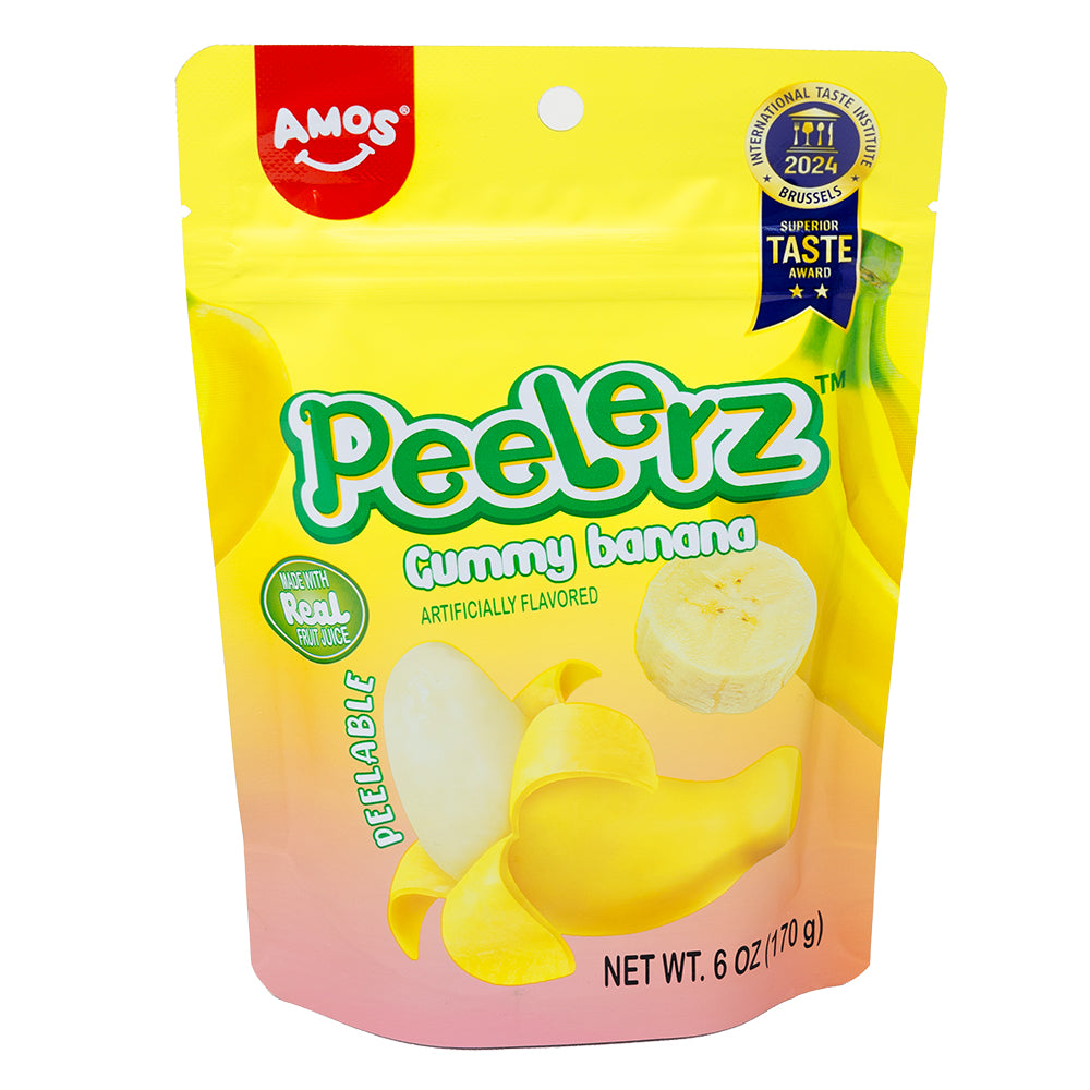 Amos Peelerz Gummy Banana - 6oz - Amos - Amos Candy - Peelerz - Peelerz Candy - Amos Peelerz - Banana Gummy - Banana Candy