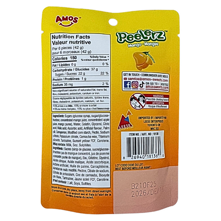 Amos Peelerz Gummy Mango - 3oz