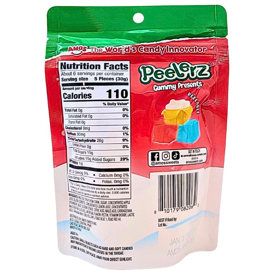 Amos Peelerz Holiday Gummy Presents - 6oz