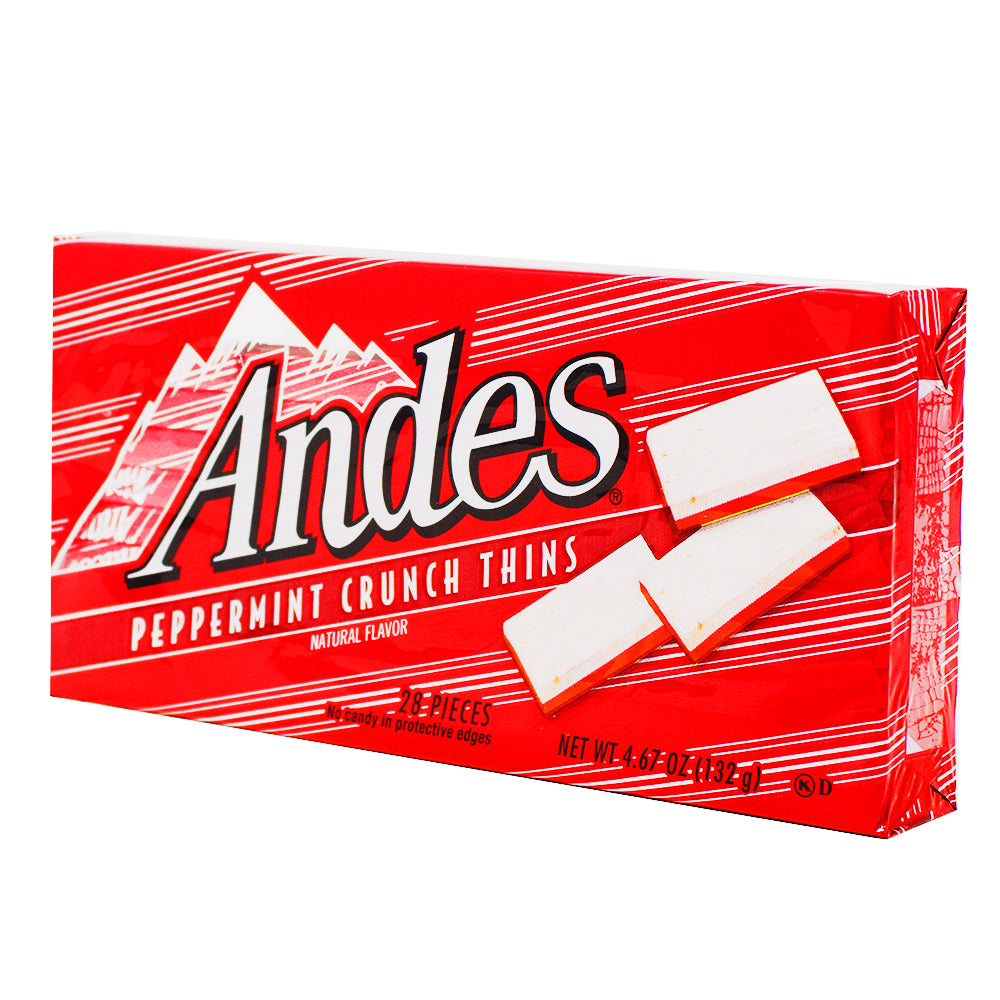 Andes Peppermint Crunch Thins - 4.67oz - Andes Peppermint Crunch Thins - Christmas Chocolate Treat - Minty Holiday Delights - Festive Chocolate Thins - Peppermint Infused Chocolates - Holiday Season Treats - Andes Candy