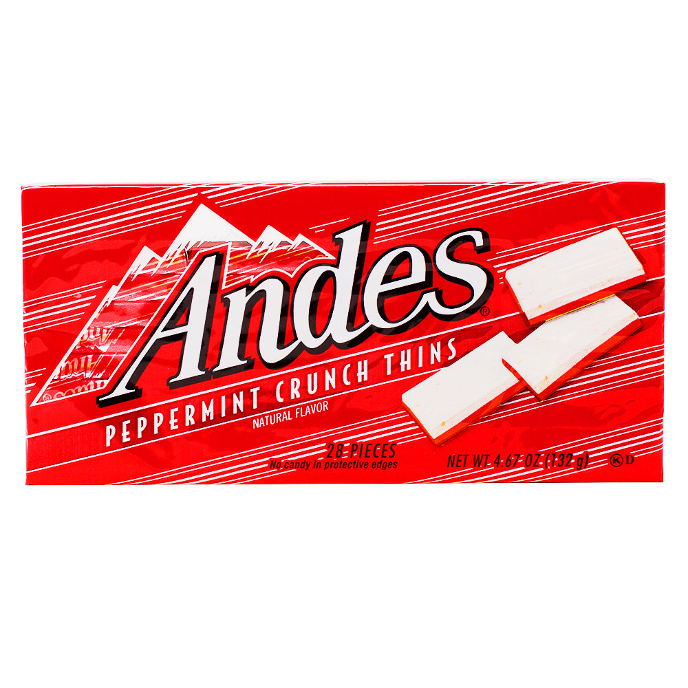 Andes Peppermint Crunch Thins - 4.67oz - Andes Peppermint Crunch Thins - Christmas Chocolate Treat - Minty Holiday Delights - Festive Chocolate Thins - Peppermint Infused Chocolates - Holiday Season Treats - Andes Candy