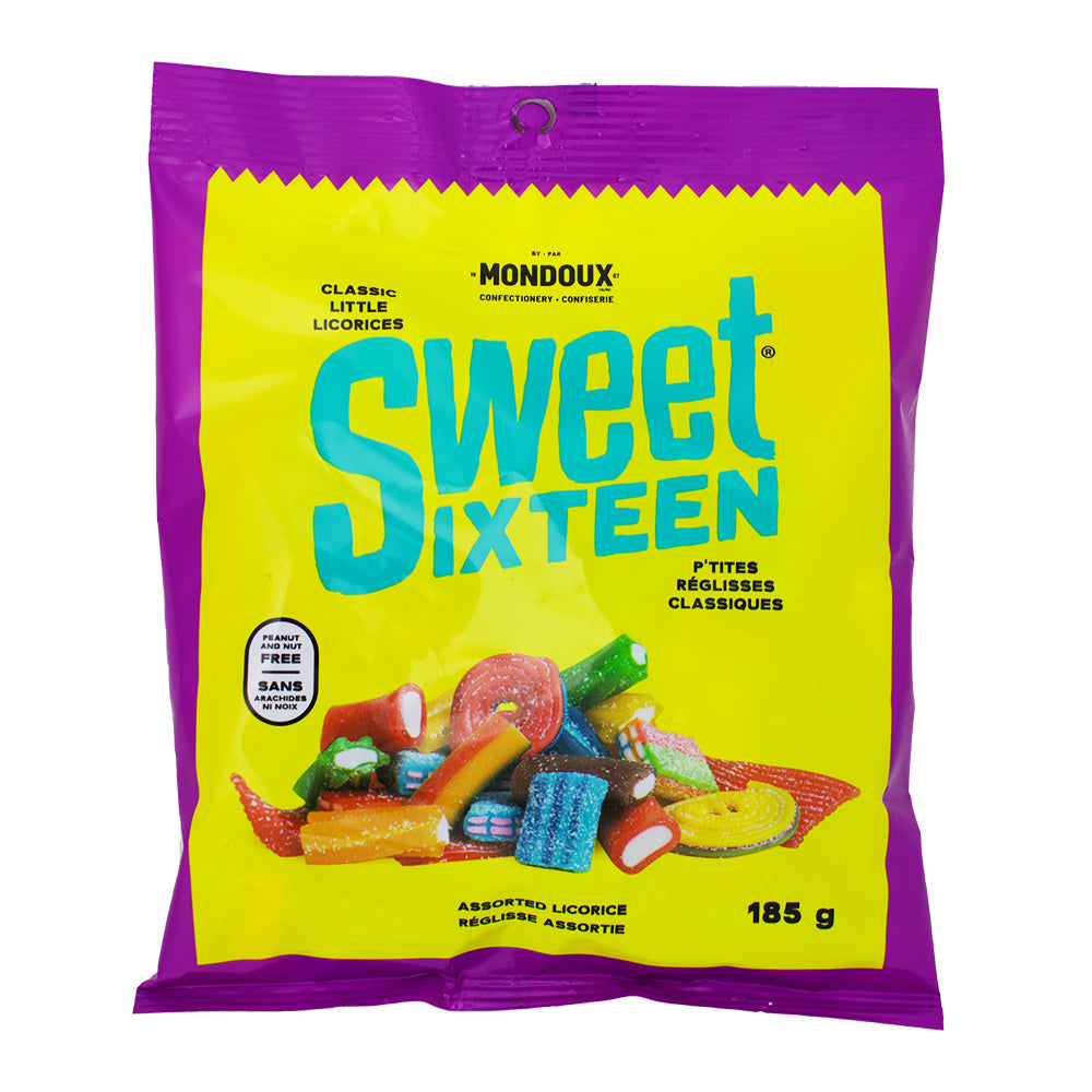 Sweet Sixteen Assorted Licorice - 185g, sweet sixteen, sweet sixteen candy, canadian candy, canadian sweets, canadian treats