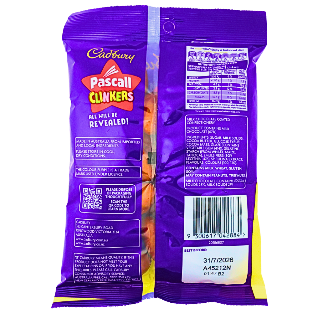 Cadbury Pascall Clinkers - 160g (Aus)