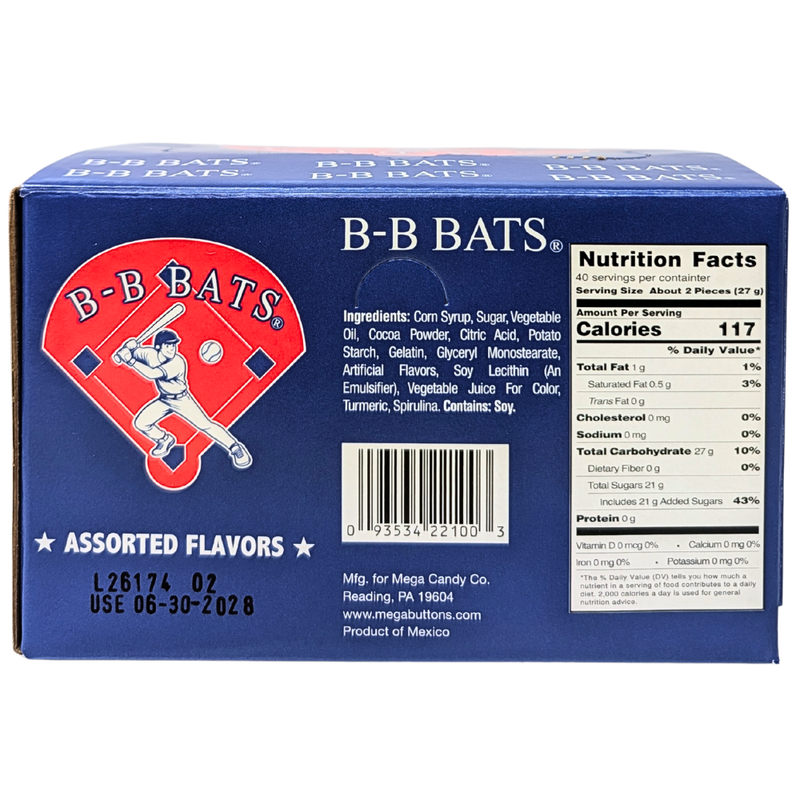 B-B Bats Taffy Lollipops - 80ct