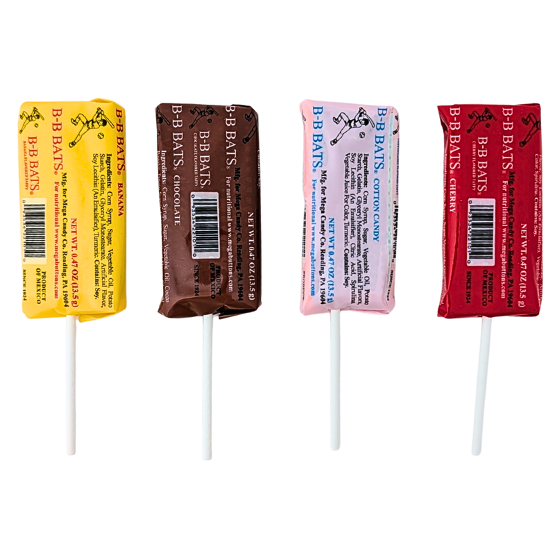 B-B Bats Taffy Lollipops - 80ct