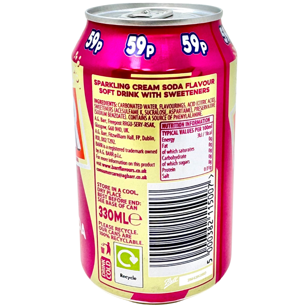 Barr American Cream Soda (UK) - 330mL | Candy Funhouse – Candy Funhouse CA