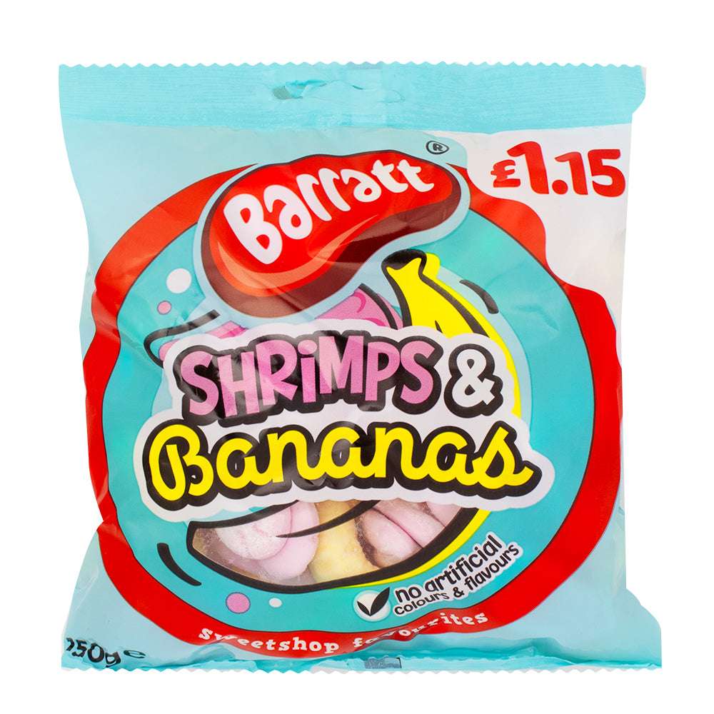 Barratt Shrimps & Bananas (UK) - 150g | Candy Funhouse – Candy Funhouse CA