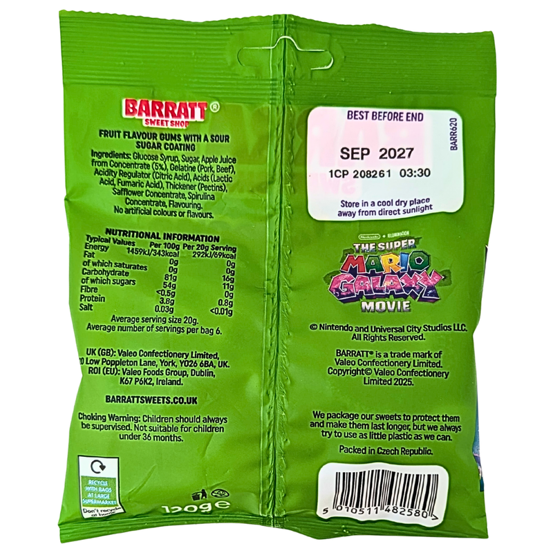 Barratt Super Mario Galaxy Apple Loops (UK) - 120g