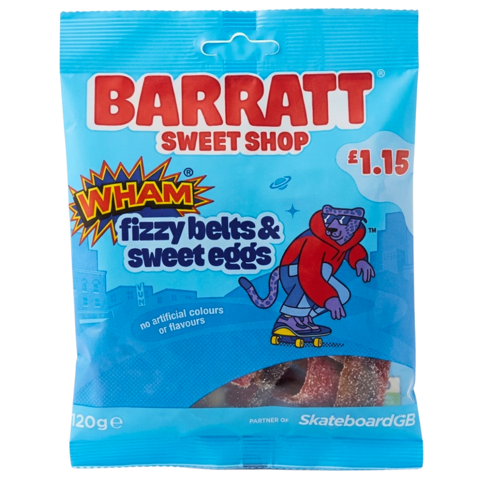 Barratt WHAM Fizzy Belts & Sweet Eggs (UK) - 120g
