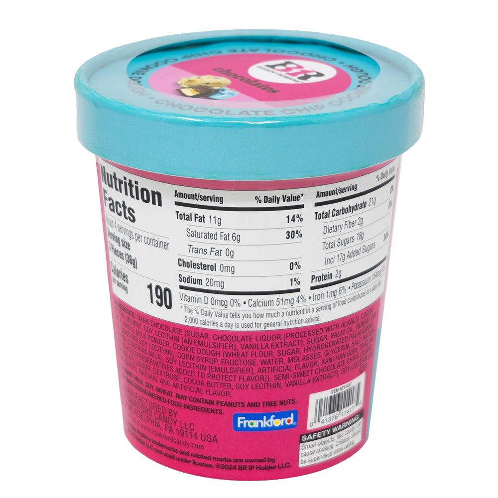 Baskin Robbins Chocolate Chip Cookie Dough Chocolates - 5oz  Nutrition Facts Ingredients
